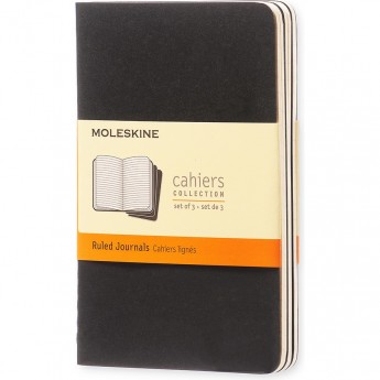 Блокнот MOLESKINE CAHIER JOURNAL POCKET, линейка, черный