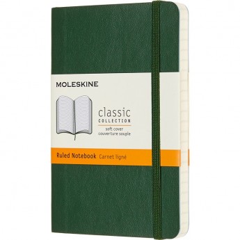 Блокнот MOLESKINE CLASSIC SOFT POCKET, линейка, зеленый
