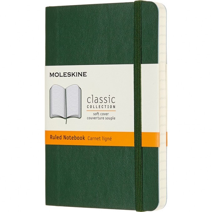 Блокнот MOLESKINE CLASSIC SOFT POCKET, линейка, зеленый QP611K15 Блокнот MOLESKINE CLASSIC SOFT POCKET, линейка, зеленый QP611K15